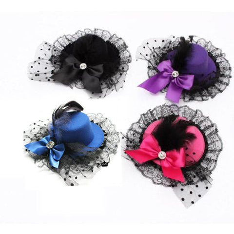 Feather Rose Lace Fascinator