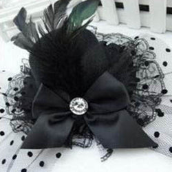 Feather Rose Lace Fascinator