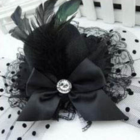Feather Rose Lace Fascinator