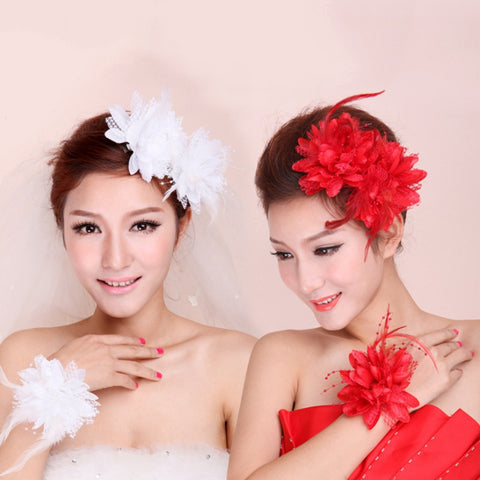 Flower Feather Fascinator