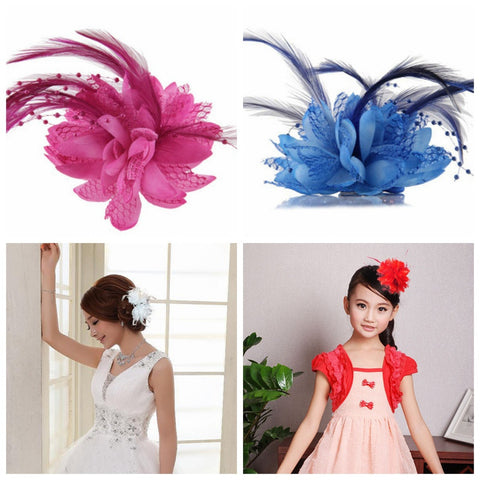 Flower Feather Fascinator
