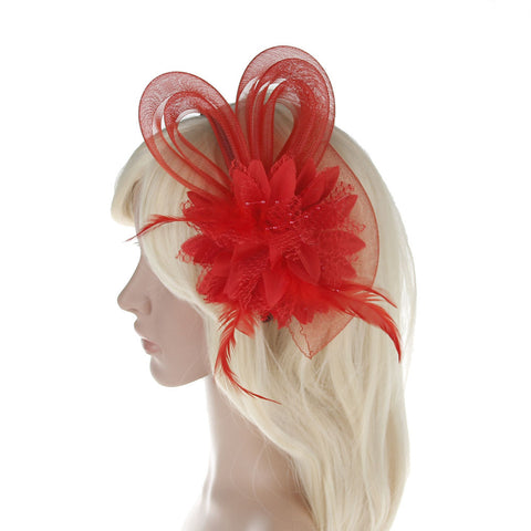 Feather and flower Fascinator