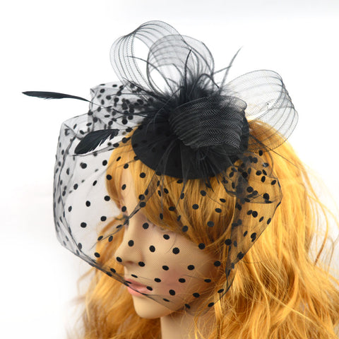 Elegant Veil Feather Fascinator