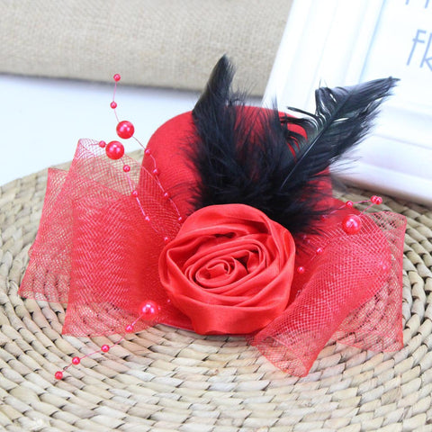 Mini Feather Rose Fascinator