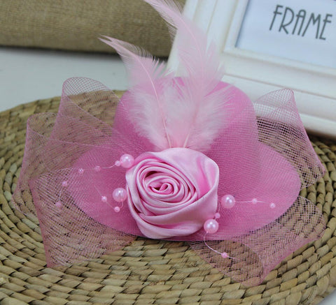 Mini Feather Rose Fascinator
