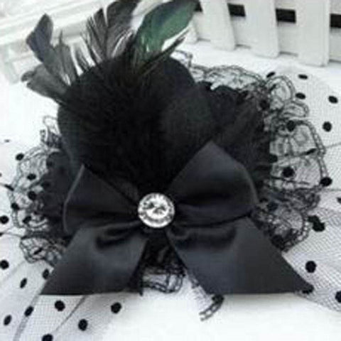 Feather Rose Lace Fascinator