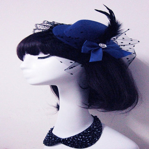 Feather Rose Lace Fascinator