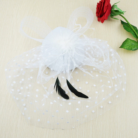 Elegant Veil Feather Fascinator
