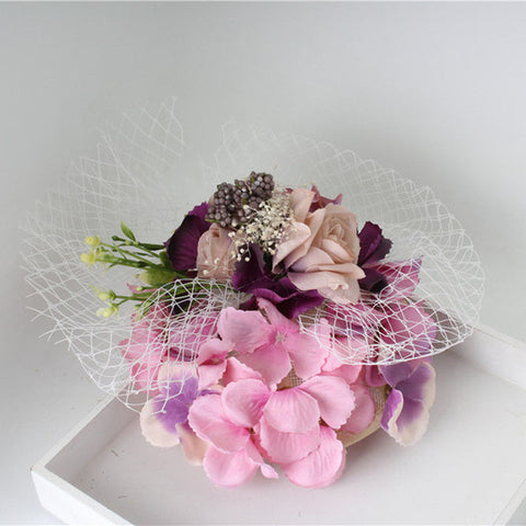 Fabric Flower Mesh Fascinator